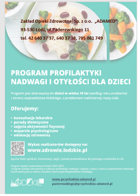„Program polityki zdrowotnej w zakresie profilaktyki nadwagi i otyłości u dzieci z terenu 