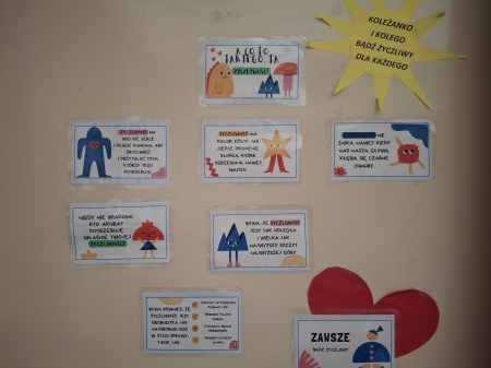 „Koleżanko i kolego bądź życzliwy dla każdego” – kolejne zadanie w  ramach Międzynarodowego Projektu Edukacyjnego : „Z kulturą mi do twarzy”