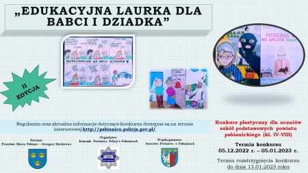 Komenda Powiatowa Policji w Pabianicach ogłasza konkurs dla uczniów szkół podstawowych pow